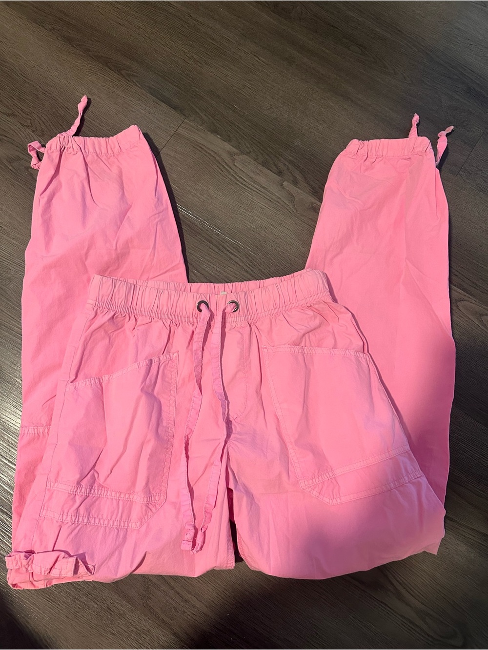 Aerie Pink Drawstring Cargo Joggers